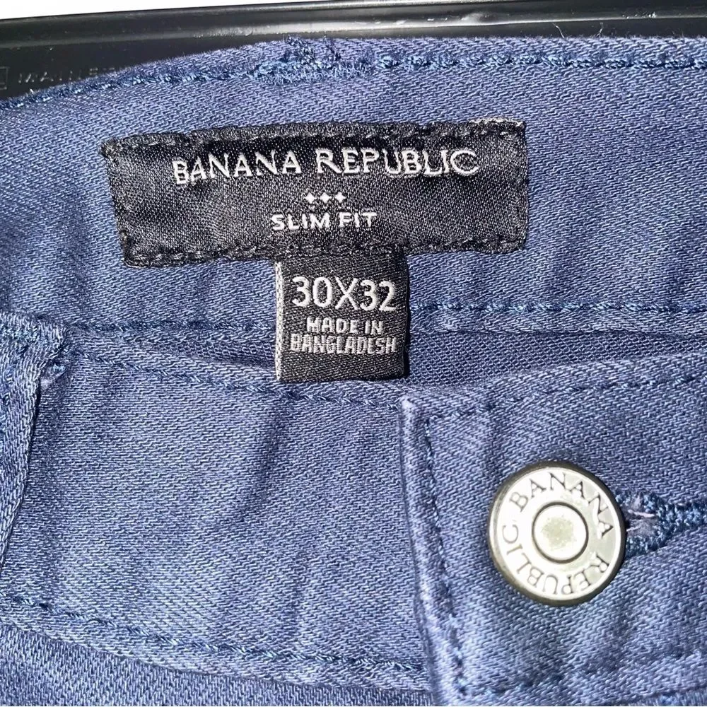 Banana Republic Size 30x32 Navy Blue Denim Slim Fit Jeans